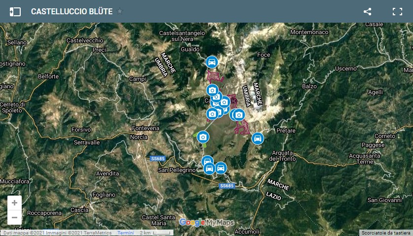 Landkarte aus der Castelluccio di Norcia Website